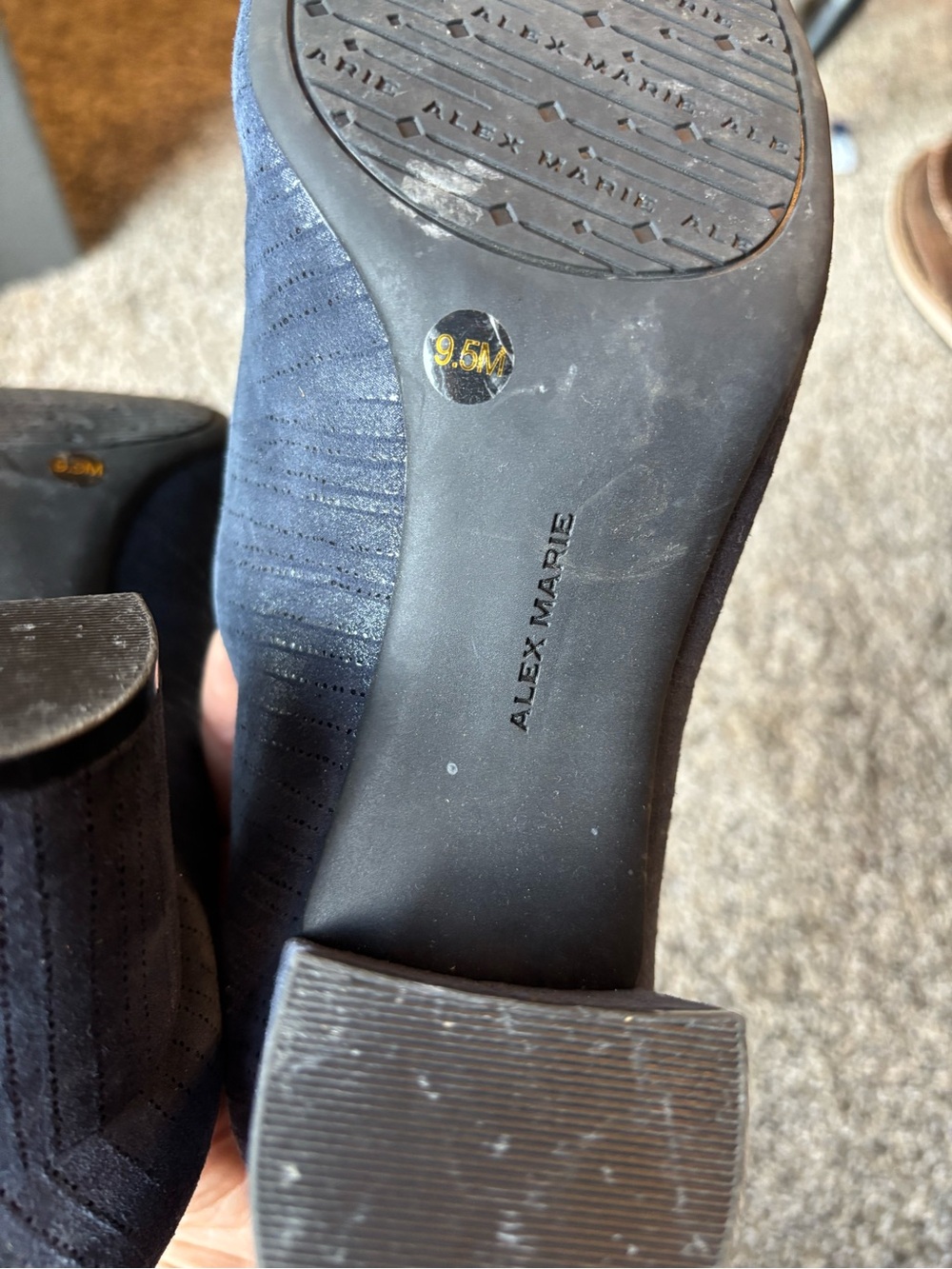 Alex Marie Navy Ribbed Square-Toe Pumps - Picture 7 of 7
